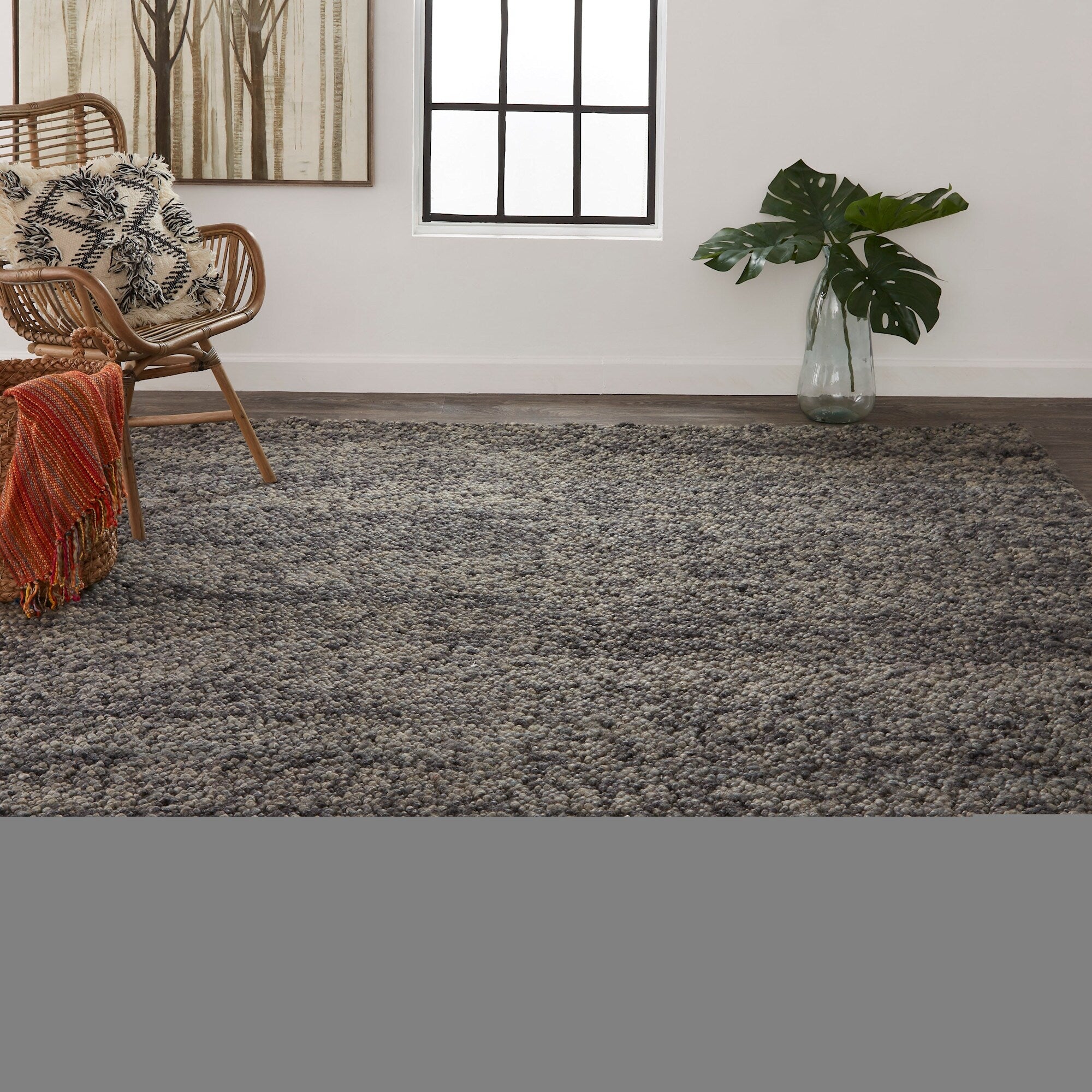 Feizy Fzrg95570 Rugged 8 X 11 Wool Hand Woven Solid Rectangle Area