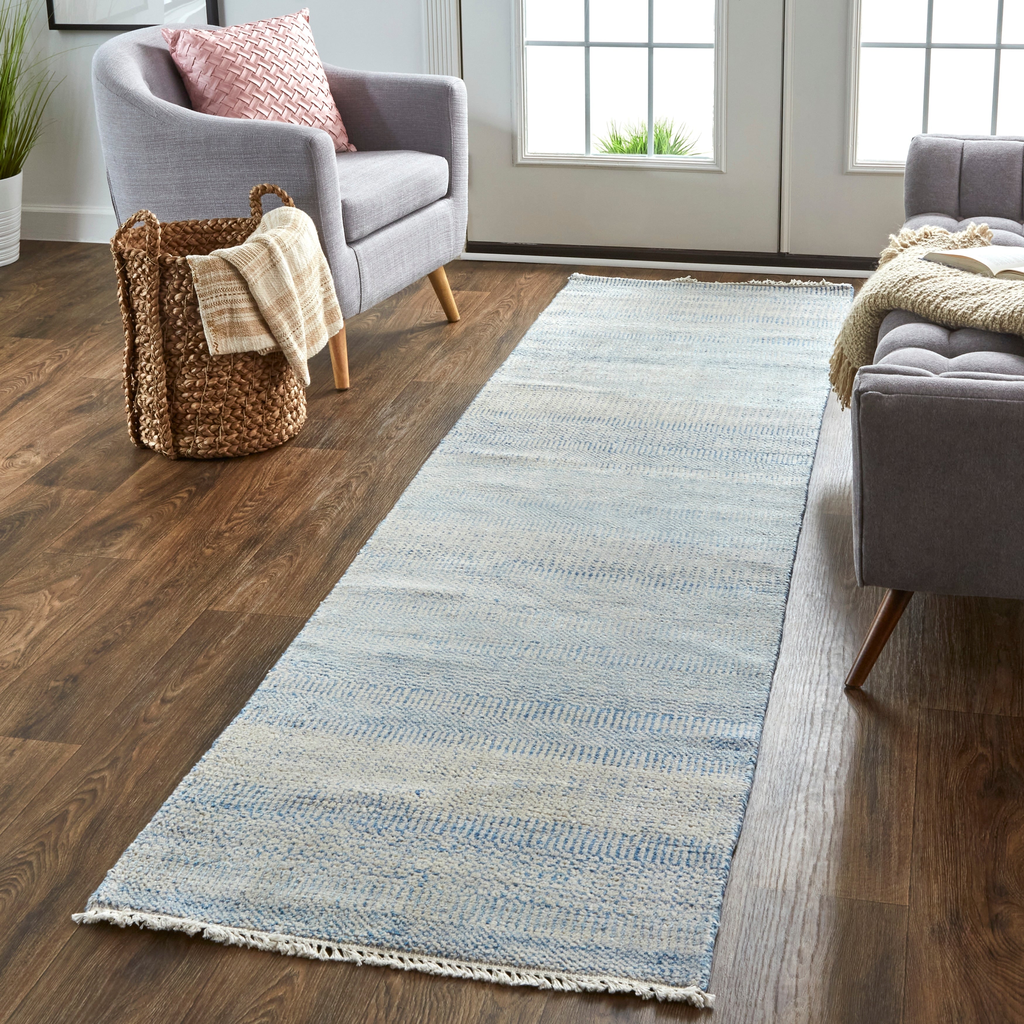 Feizy Janson Hand Knotted Stripes Transitional Area Rug
