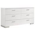 Coaster Company Felecity White Chrome Wood Dresser