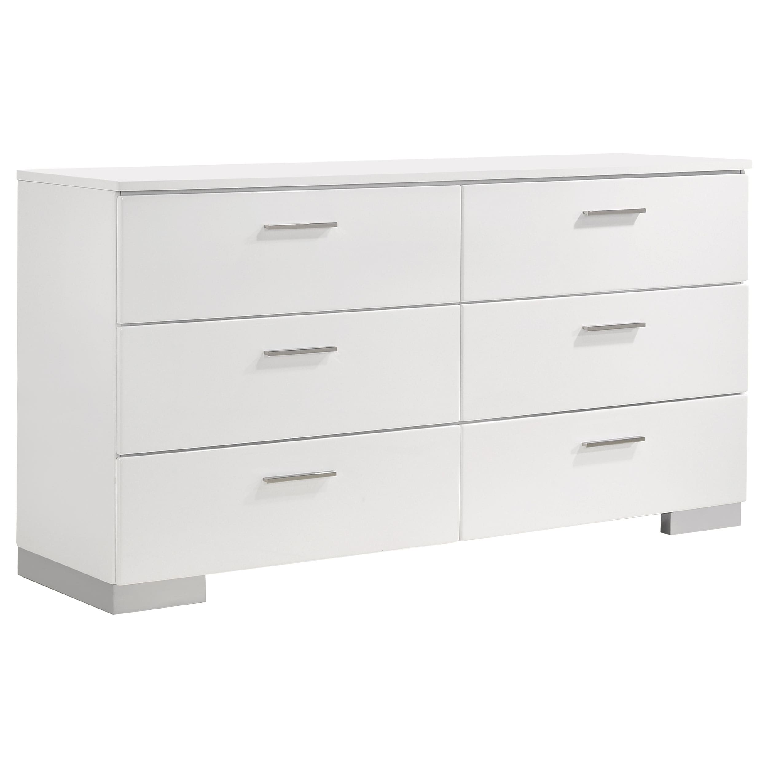 Coaster Company Felecity White Chrome Wood Dresser
