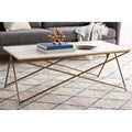 Felicity Marble And Natural Metal Modern Hand Crafted Center Table 47 X 23.5 X 18