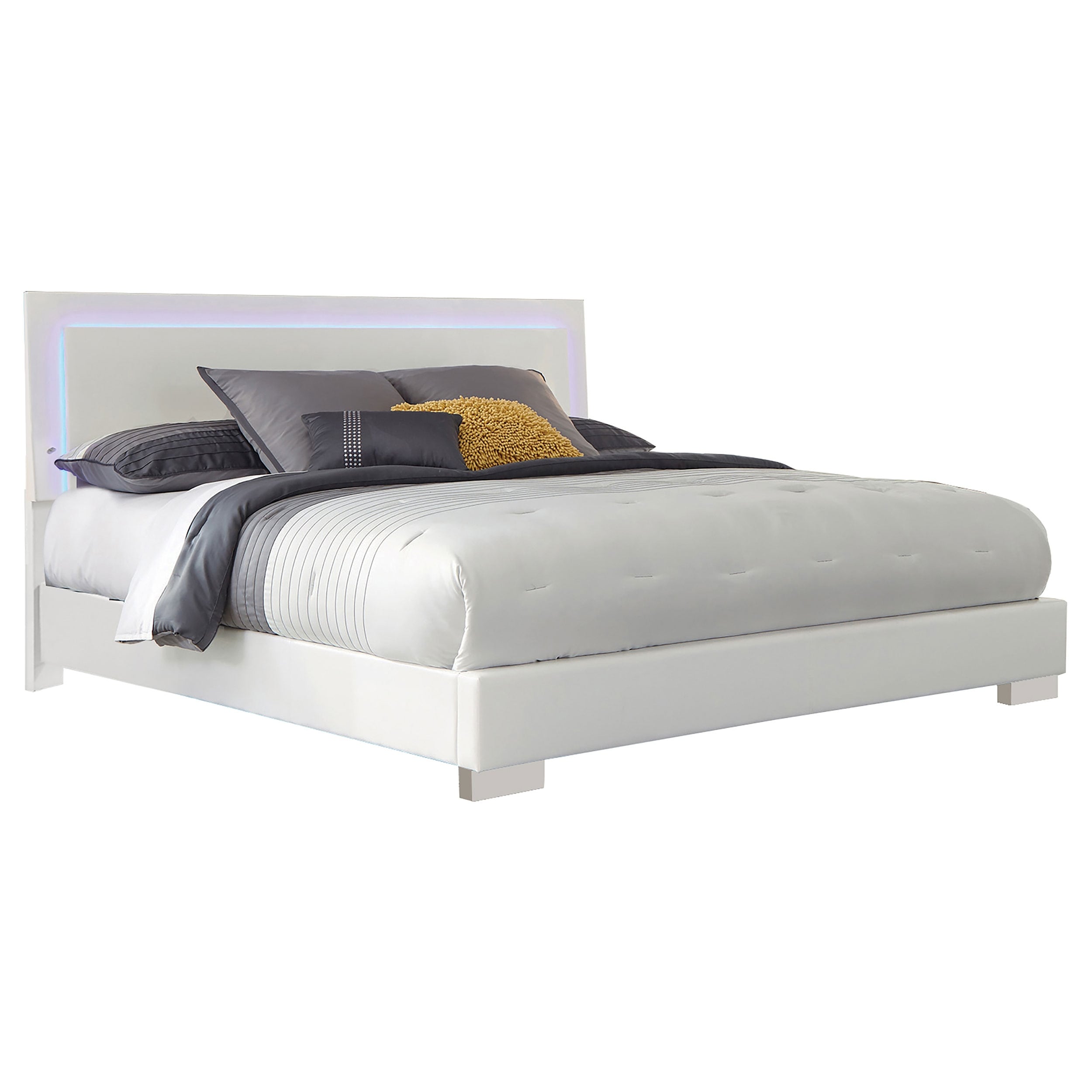Coaster Company Felicity White Led Lighting Platform Bed