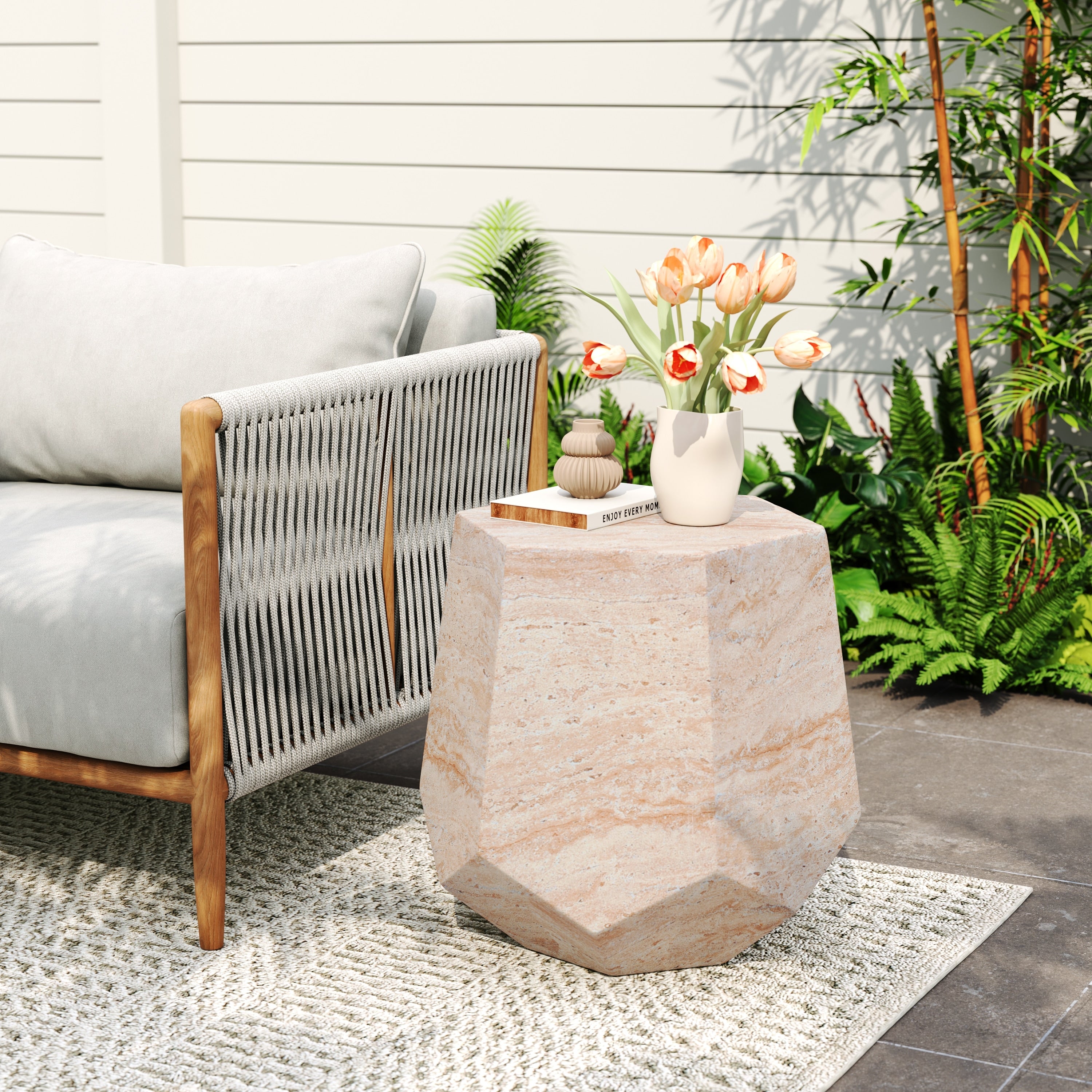 Felix Lightweight Concrete Side Table By Christopher Knight Home