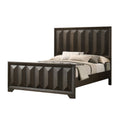 Fema Queen Bed Vertical Facet Headboard And Footboard Espresso Brown