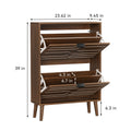Fence Shoe Cabinet With 2 Flip Drawers Freestanding Wood Shoe Rack Cabinet Slim Entryway Shoe Storage Organizer
