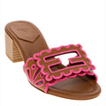 Fendi Baguette Heeled Slides With Eyelet Embellishments