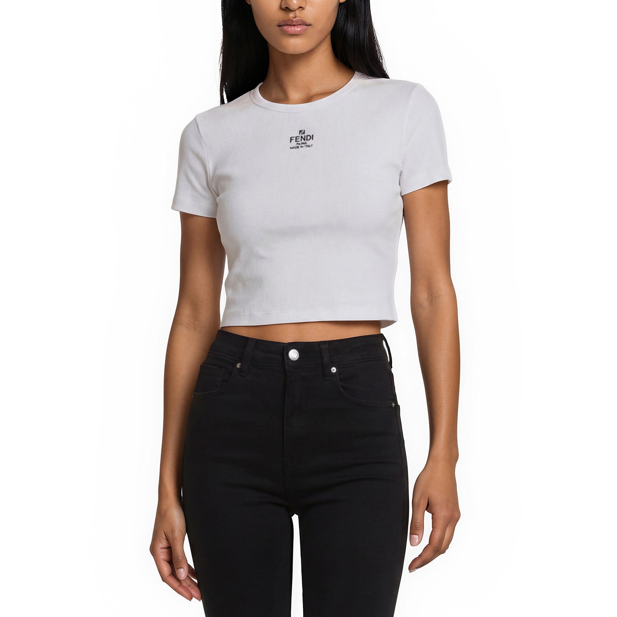 Fendi Cropped Logo Tee