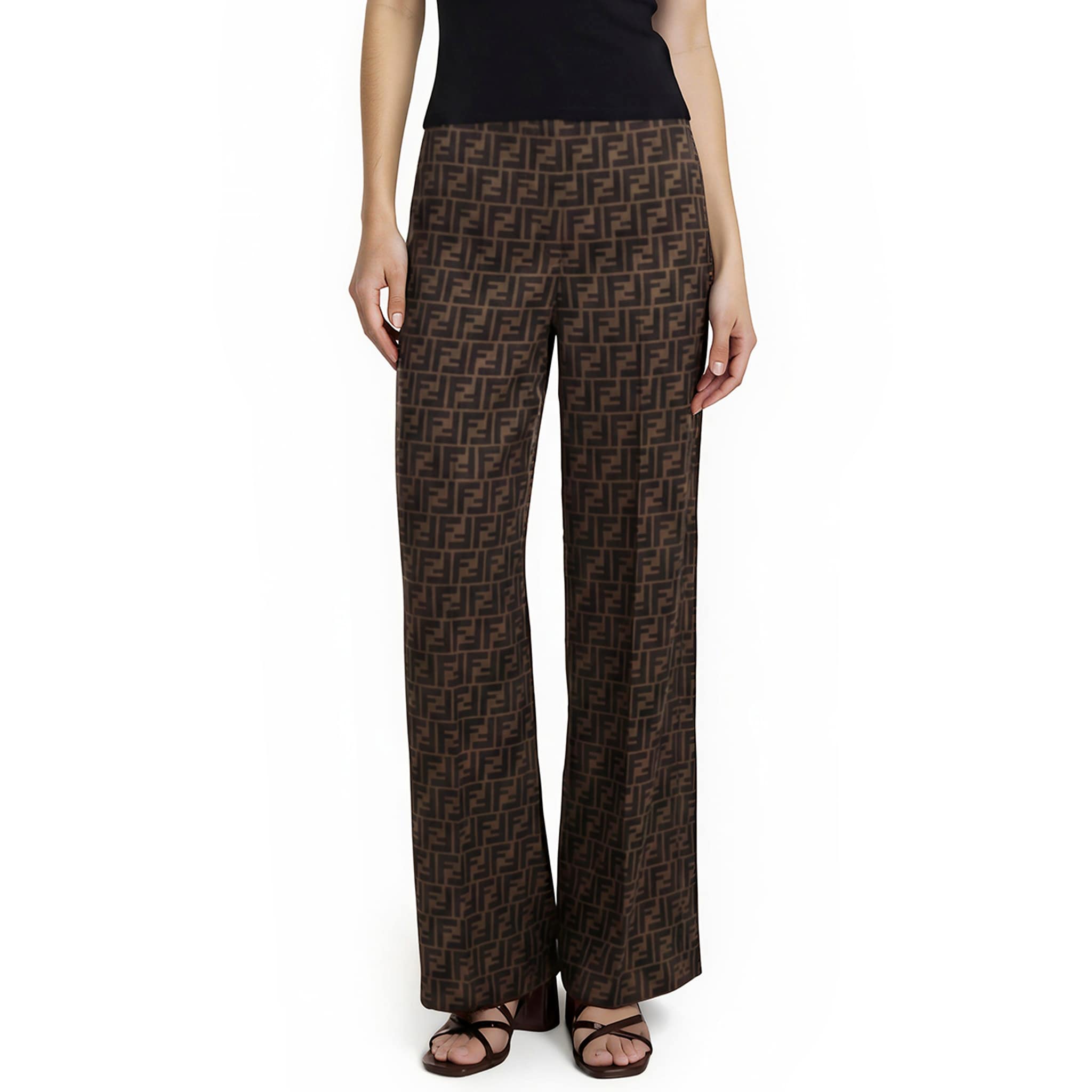 Fendi Ff Silk Twill Pants