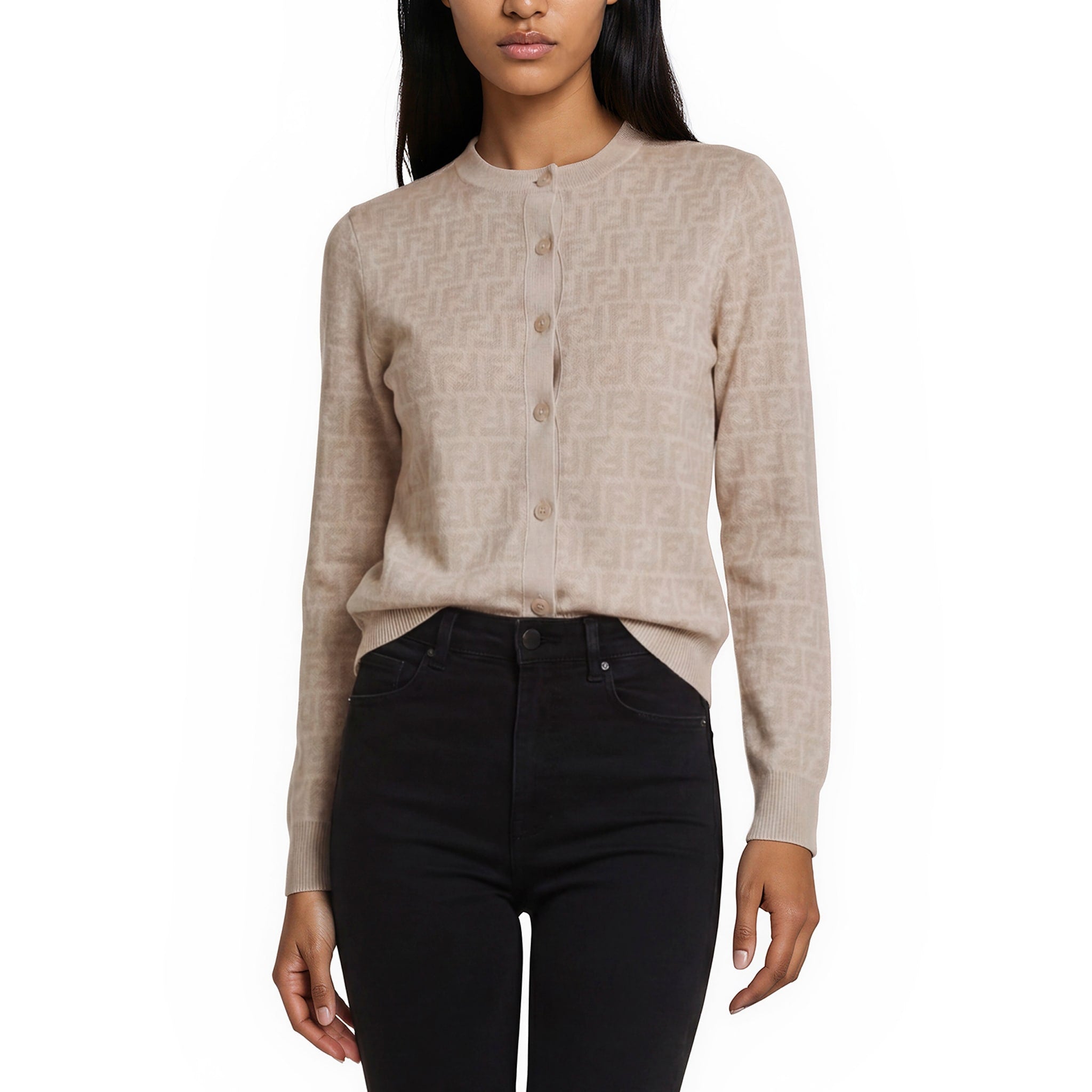 Fendi Ff Wool Silk Cardigan