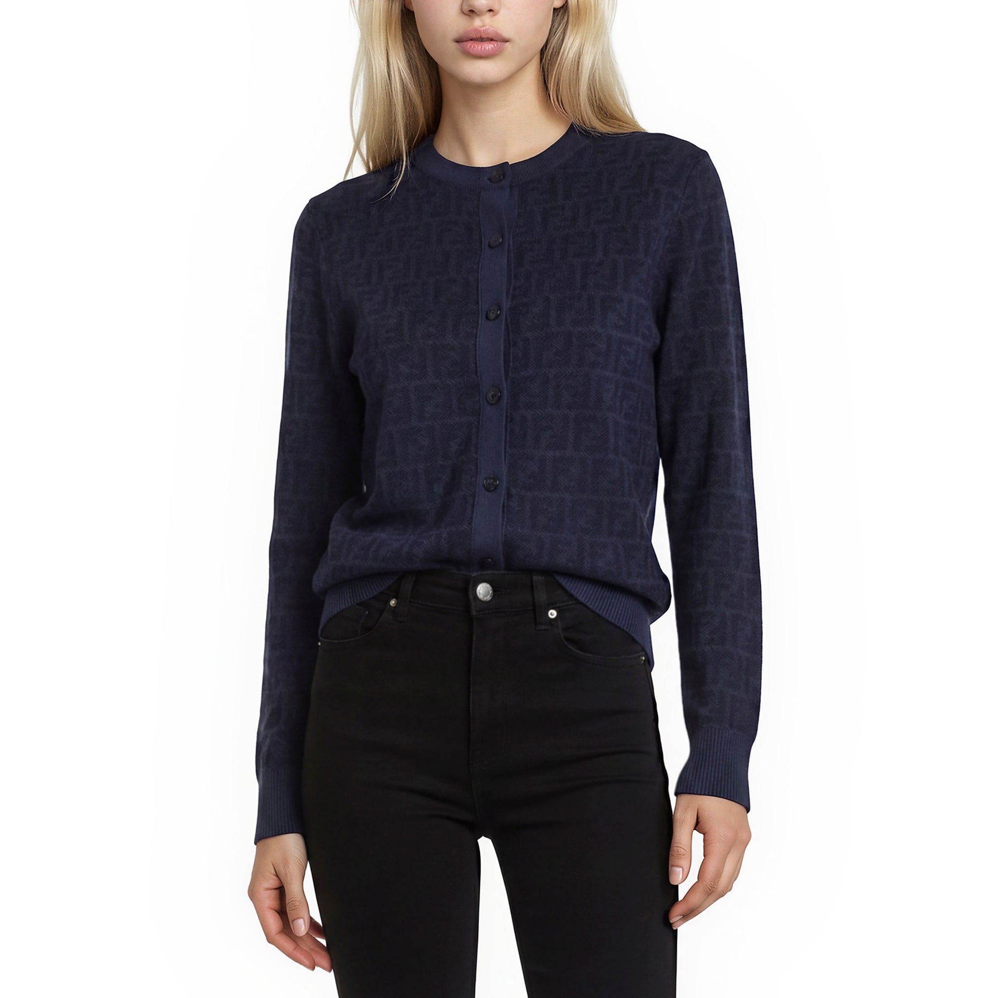 Fendi Ff Wool Silk Cardigan