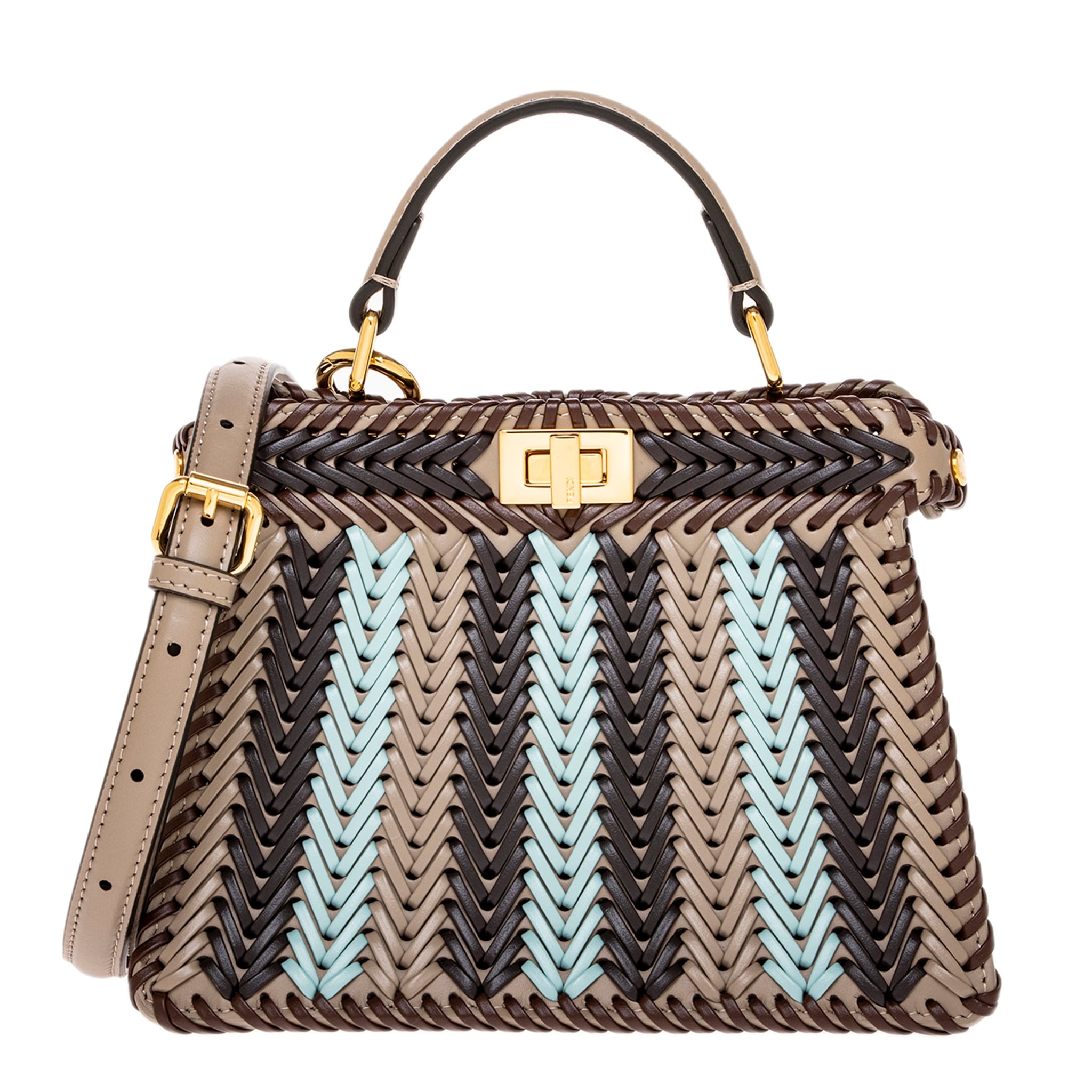 Fendi Peekaboo Iseeu Petite Crochet Leather Bag