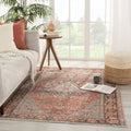 The Curated Nomad Felman Medallion Rust Grey Area Rug