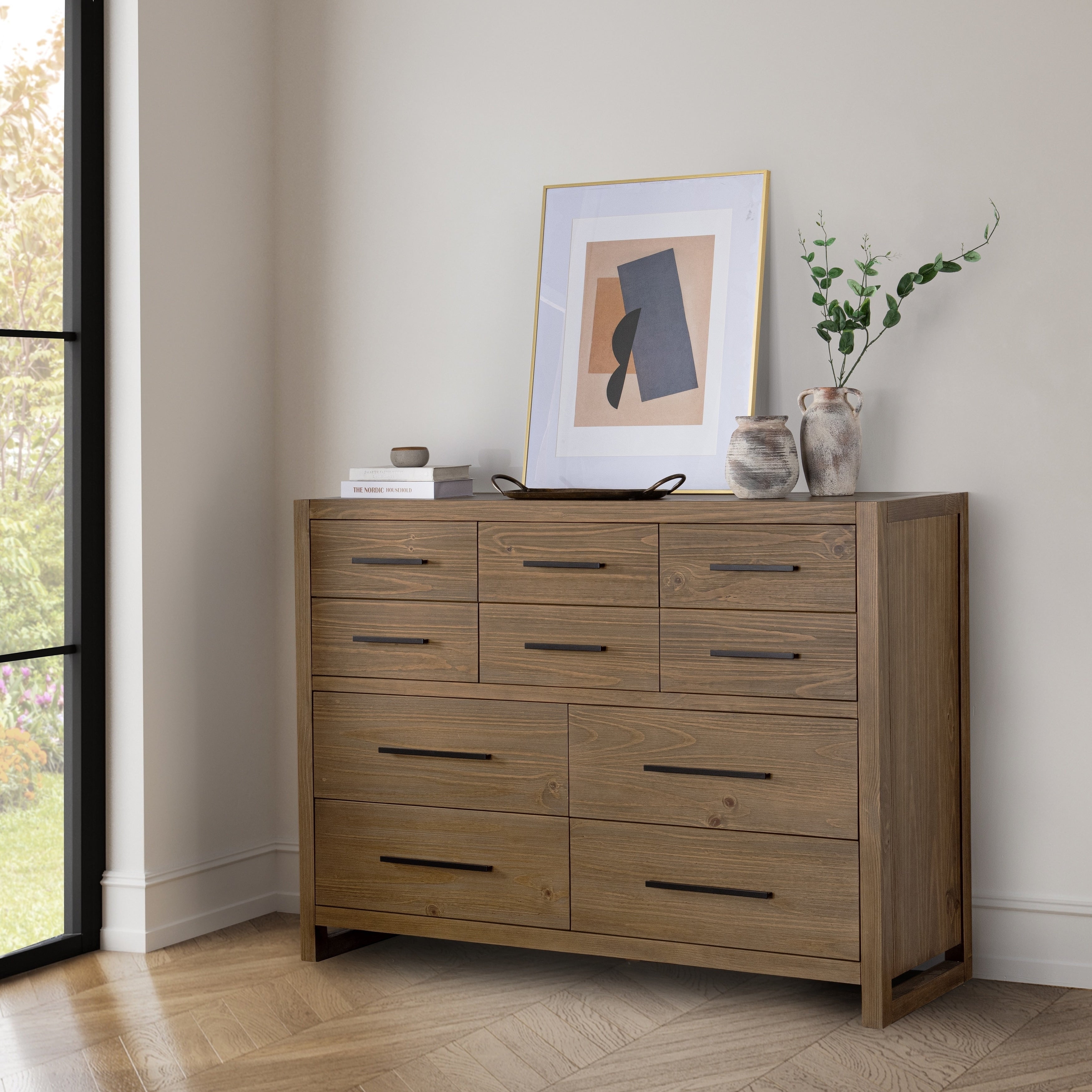 Fenmore 10 Drawer Pine Wood Dresser