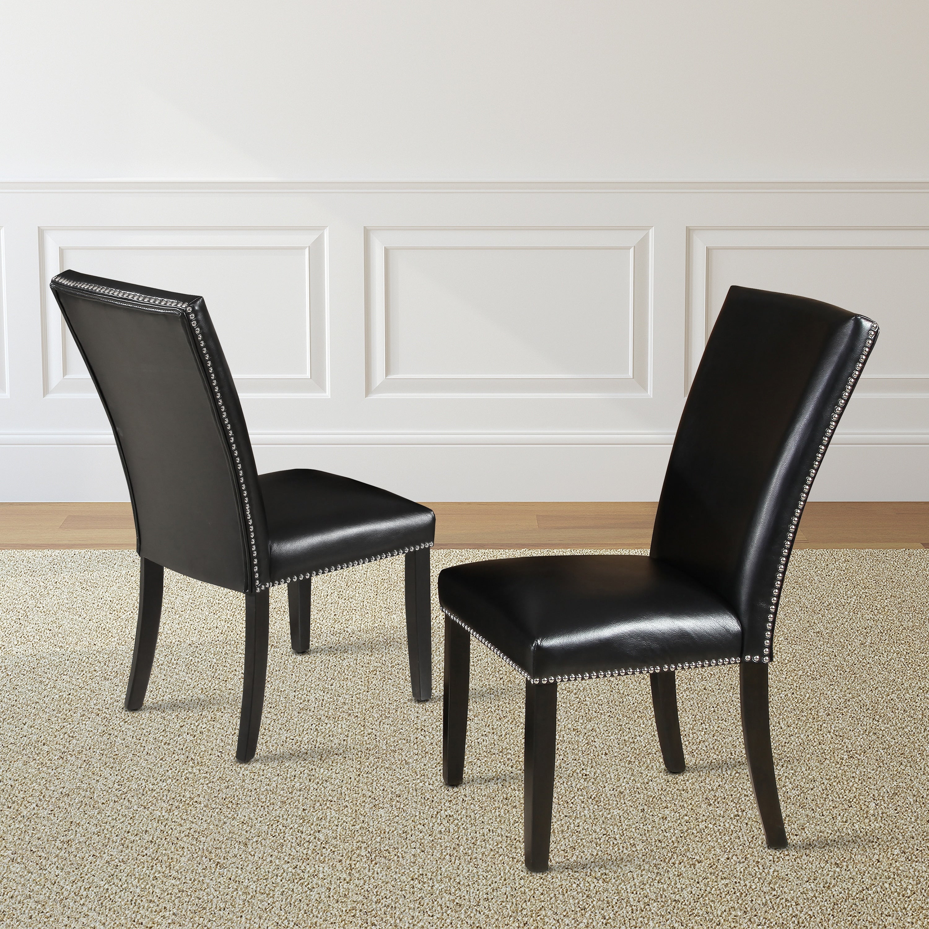 Fenton Black Dining Chair With Nailheads By Greyson Living Set Of 2 N A
