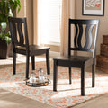 Fenton Dark Brown Finished Wood 2 Piece Dining Chair Set