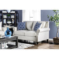 Furniture Of America Ferisen Contemporary Faux Linen Love Seat
