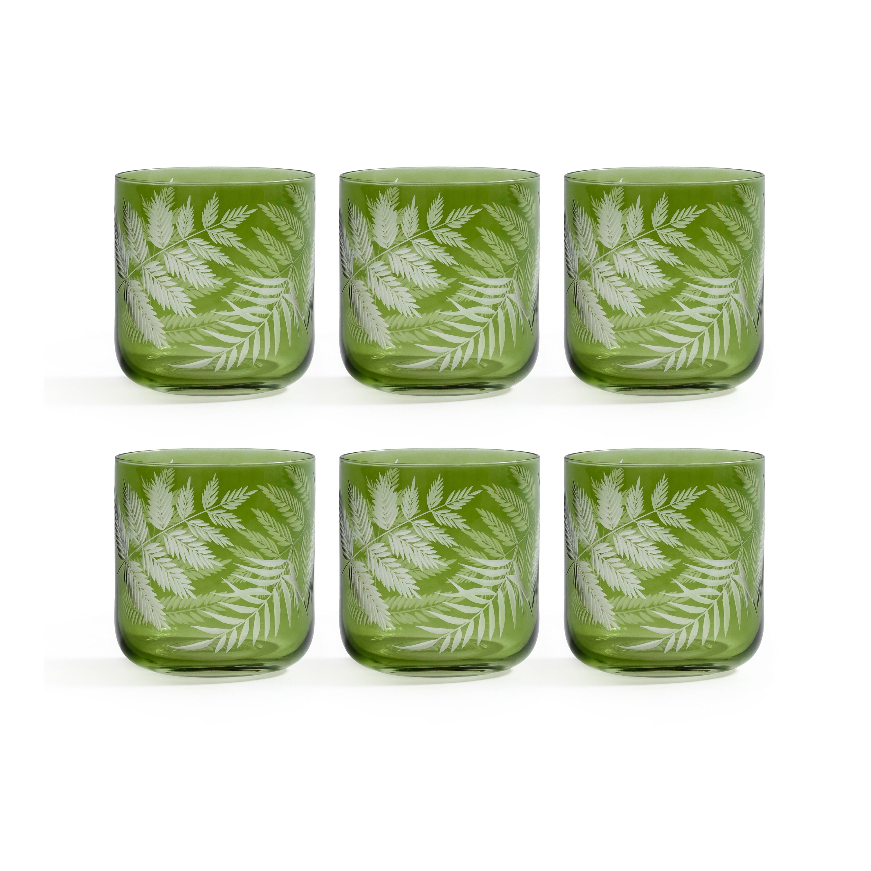 Fern Leaf Rock Glasses Set Of 6