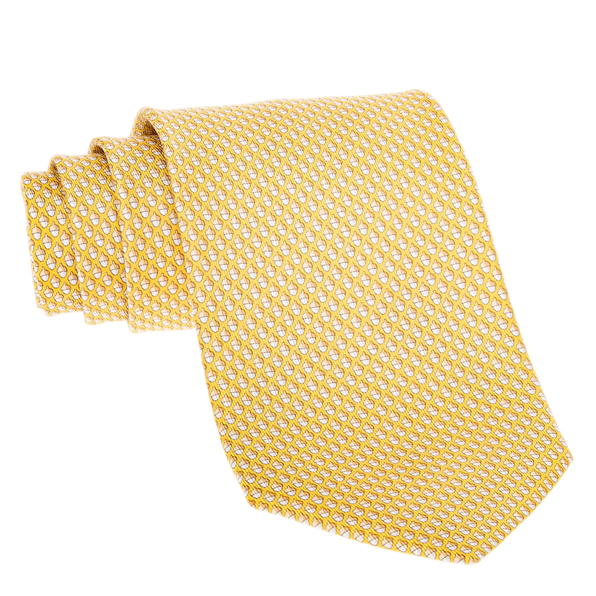 Ferragamo Acorn Print Silk Tie