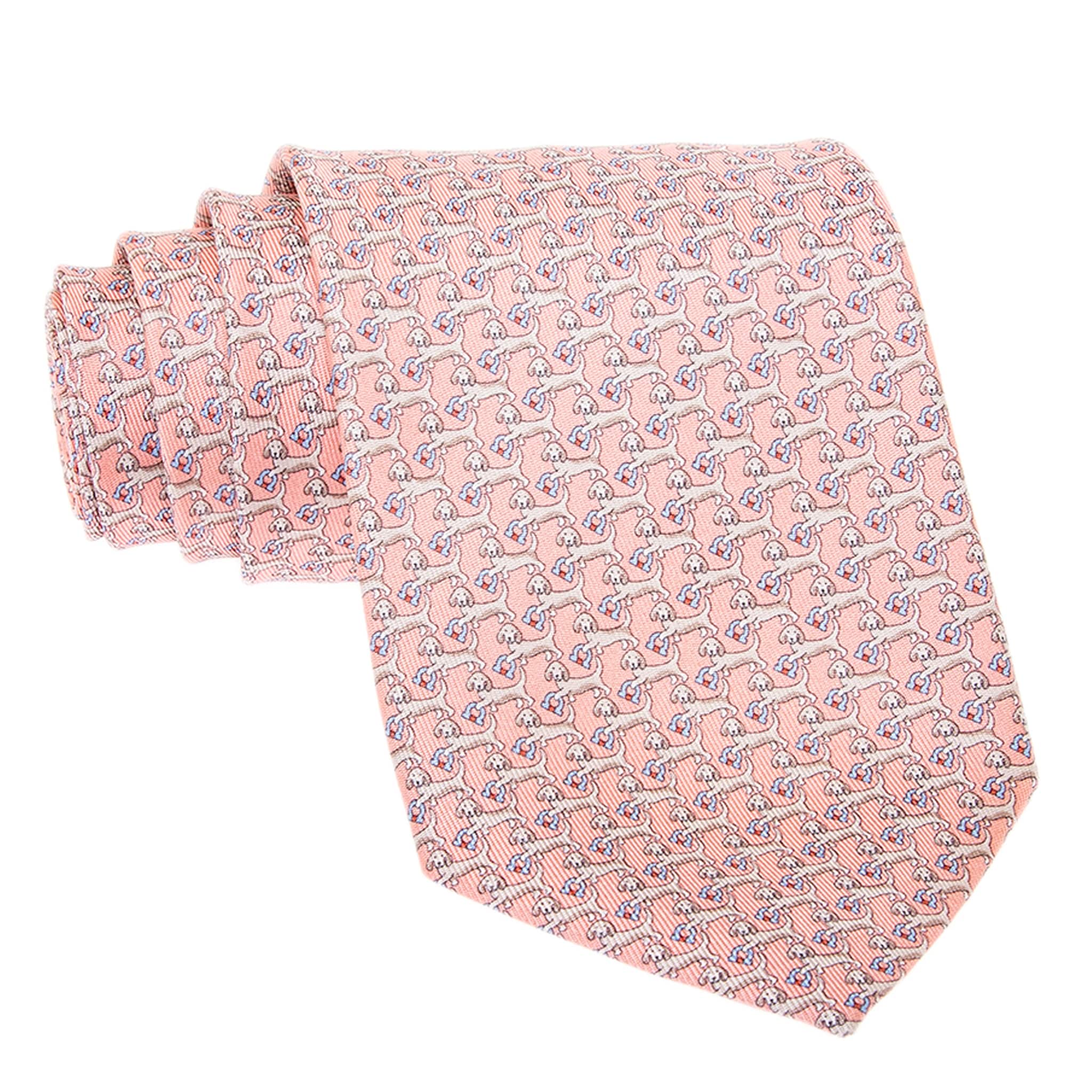 Ferragamo Dachshund Print Silk Tie