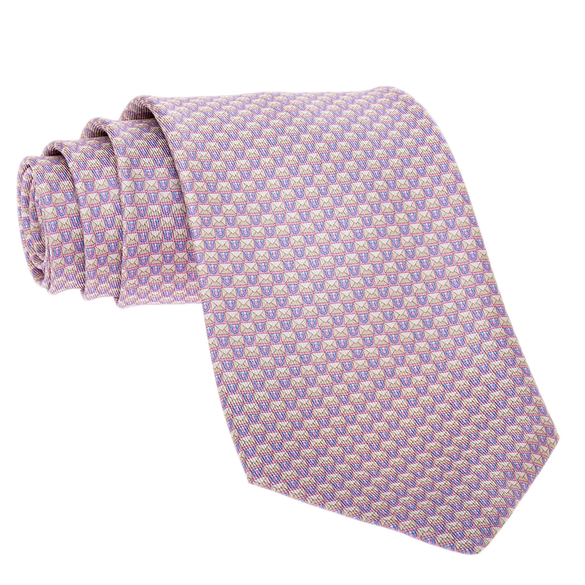 Ferragamo Envelope Print Silk Tie