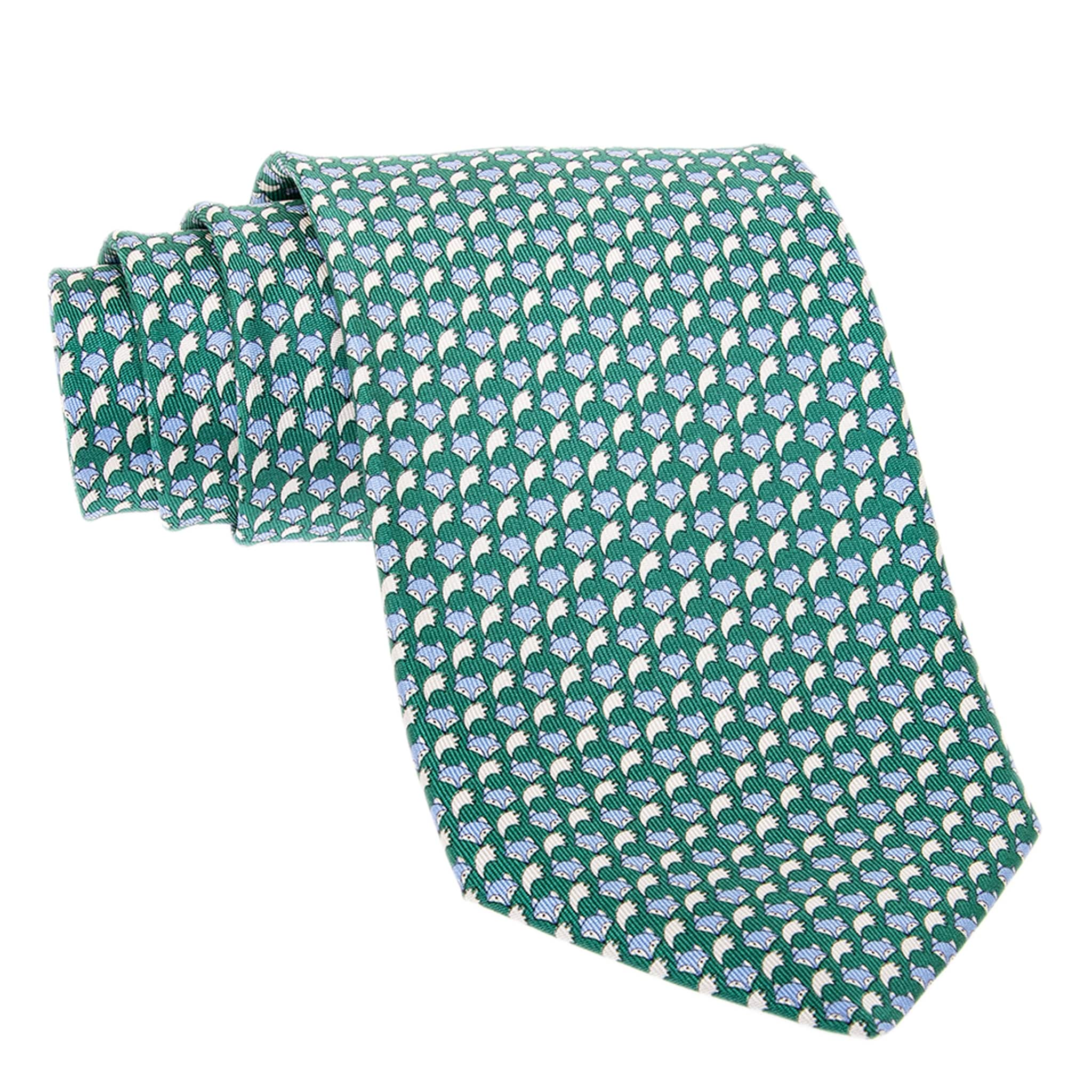 Ferragamo Fox Print Silk Tie