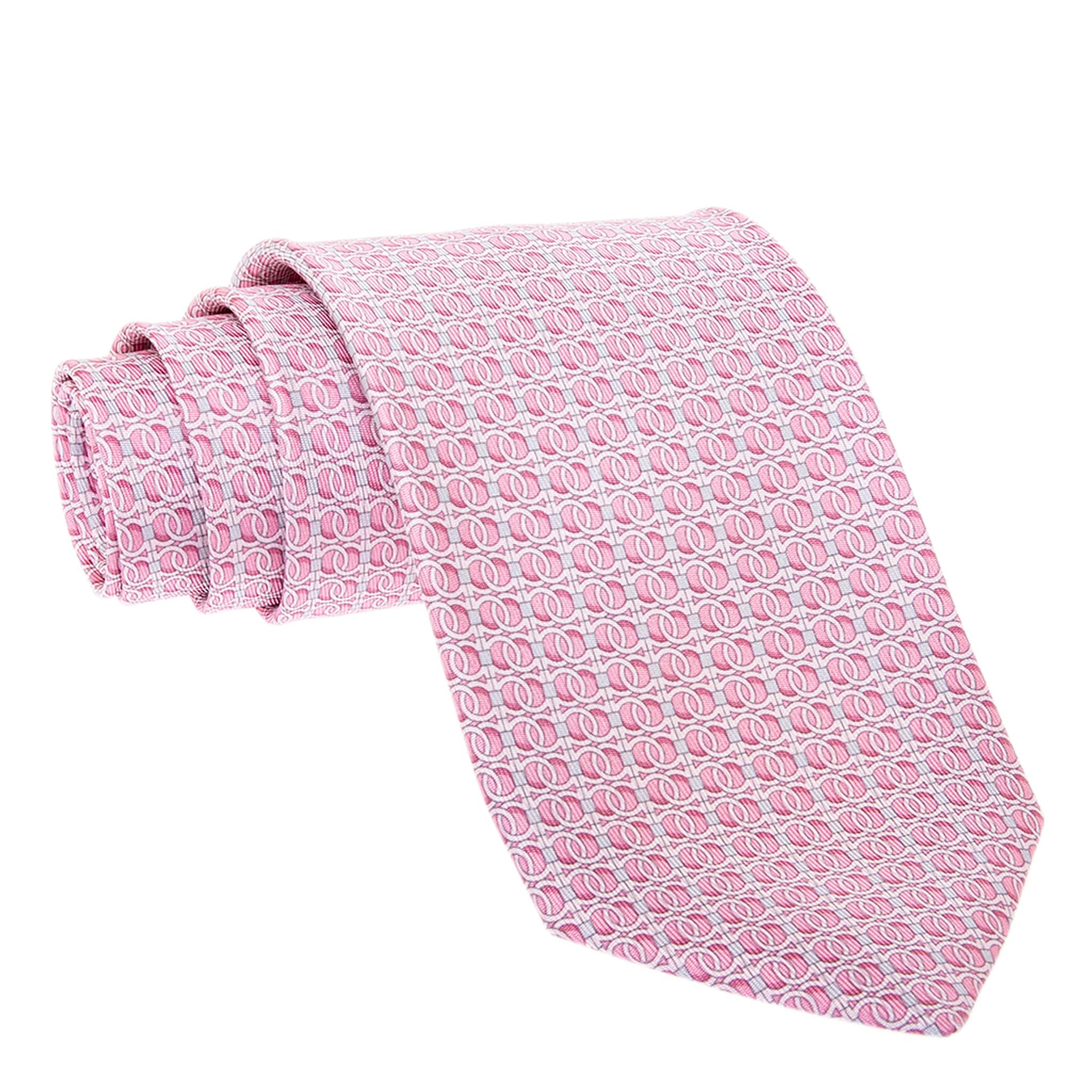 Ferragamo Gancini Chain Print Silk Tie