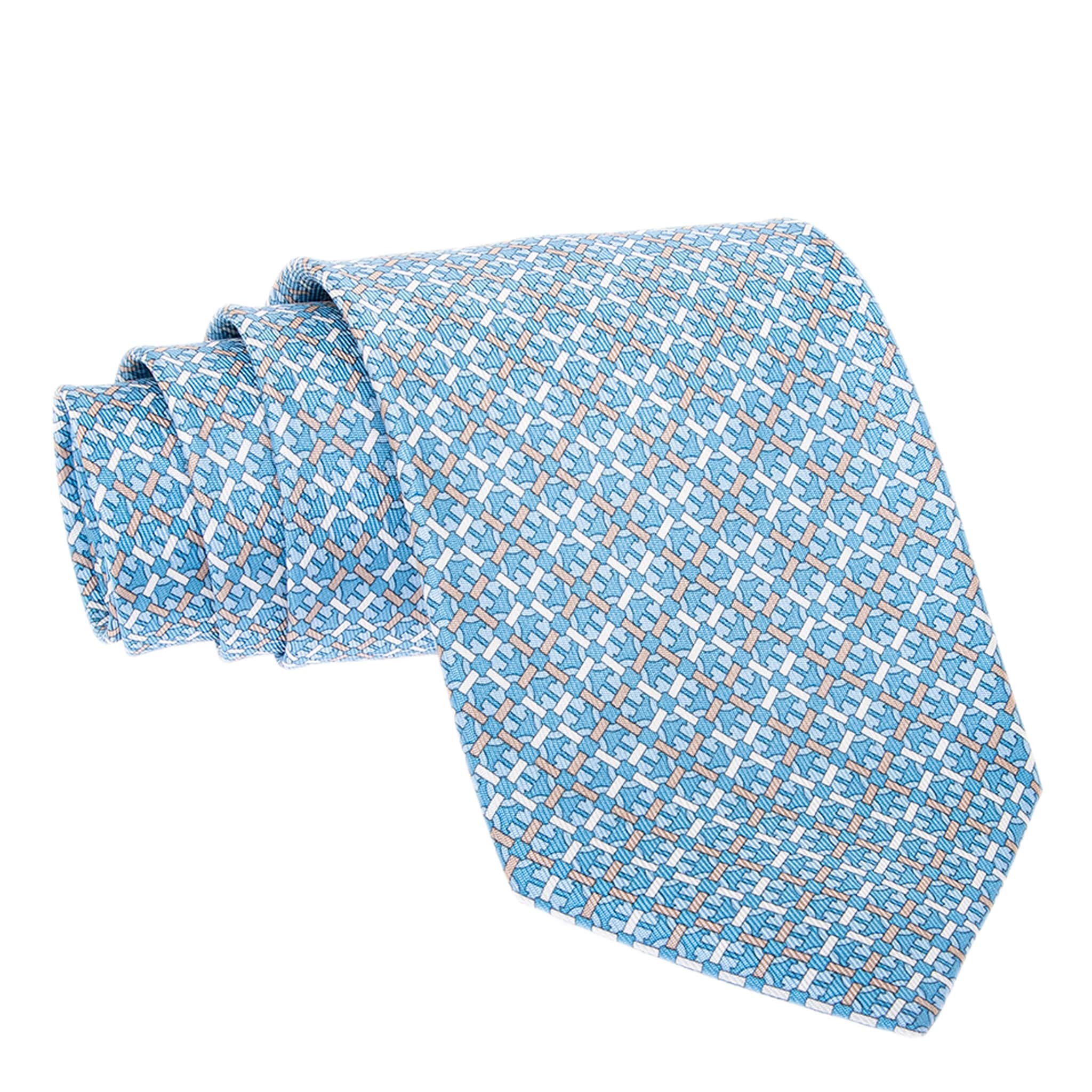 Ferragamo Geometric Print Silk Tie