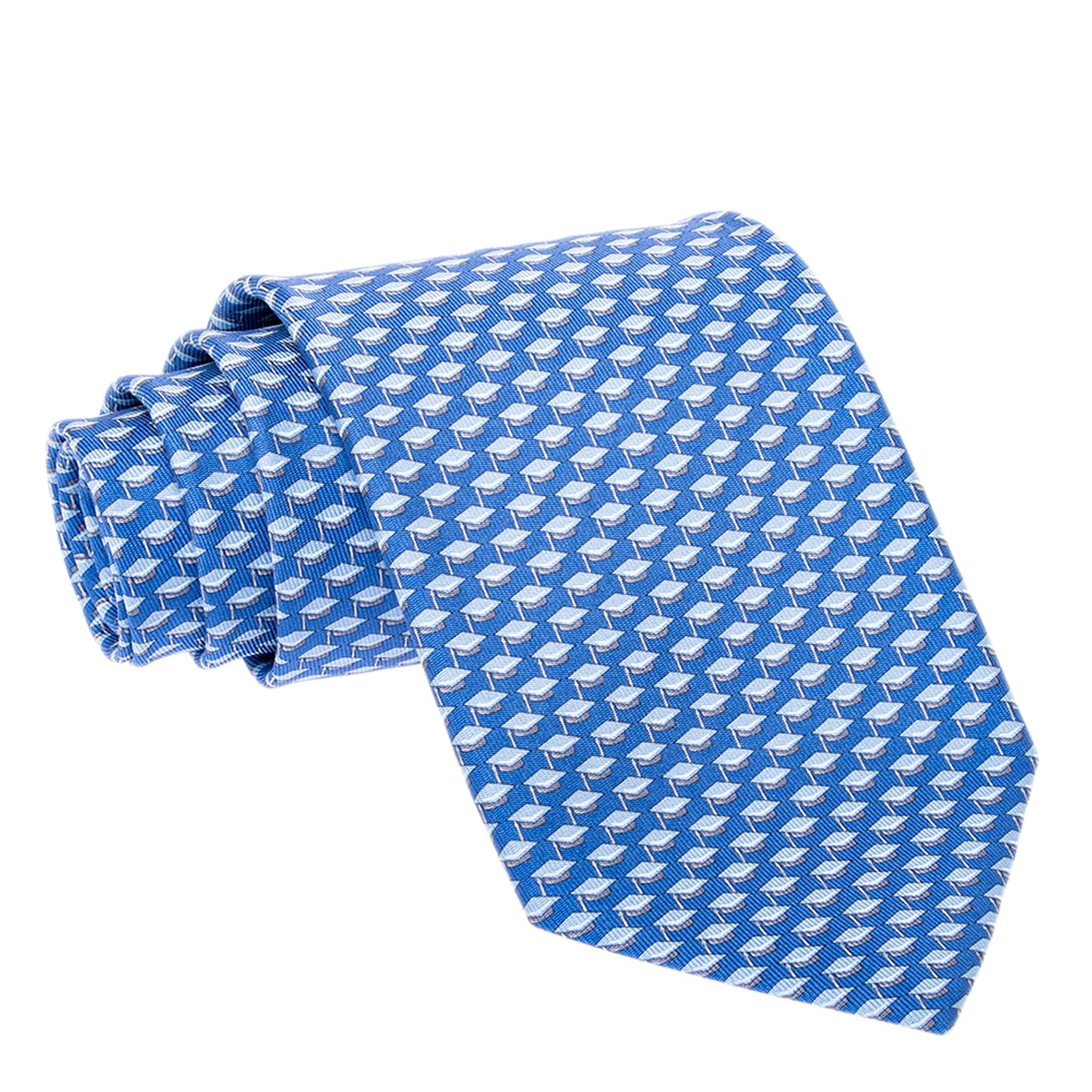 Ferragamo Graduation Cap Print Silk Tie