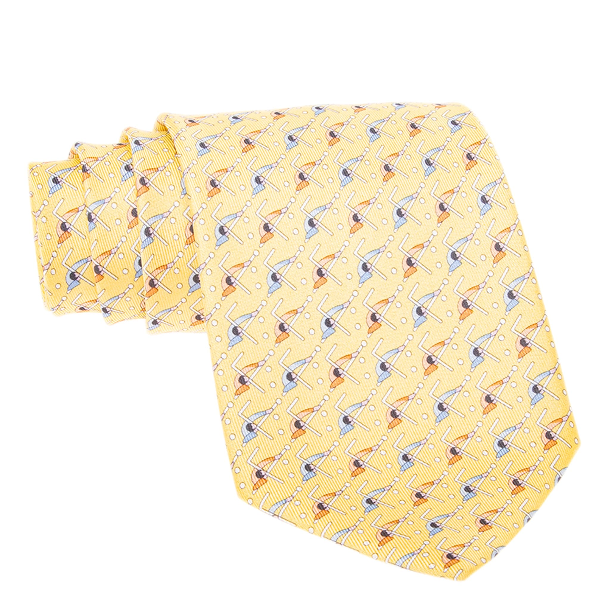 Ferragamo Pool Player Print Silk Tie