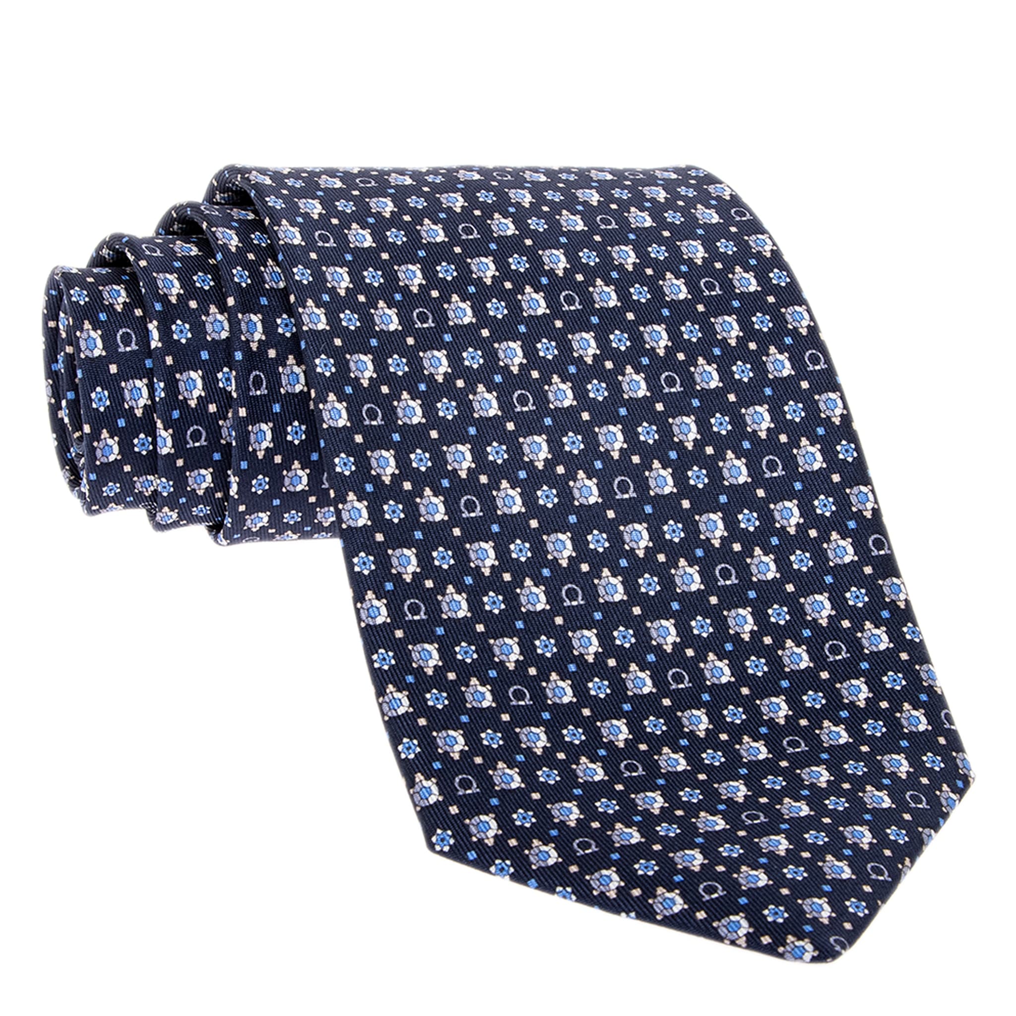 Ferragamo Turtle Print Silk Tie