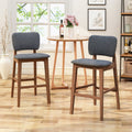Christopher Knight Home Fessenden Wooden Bar Chair With Fabric Seat Set Of 2