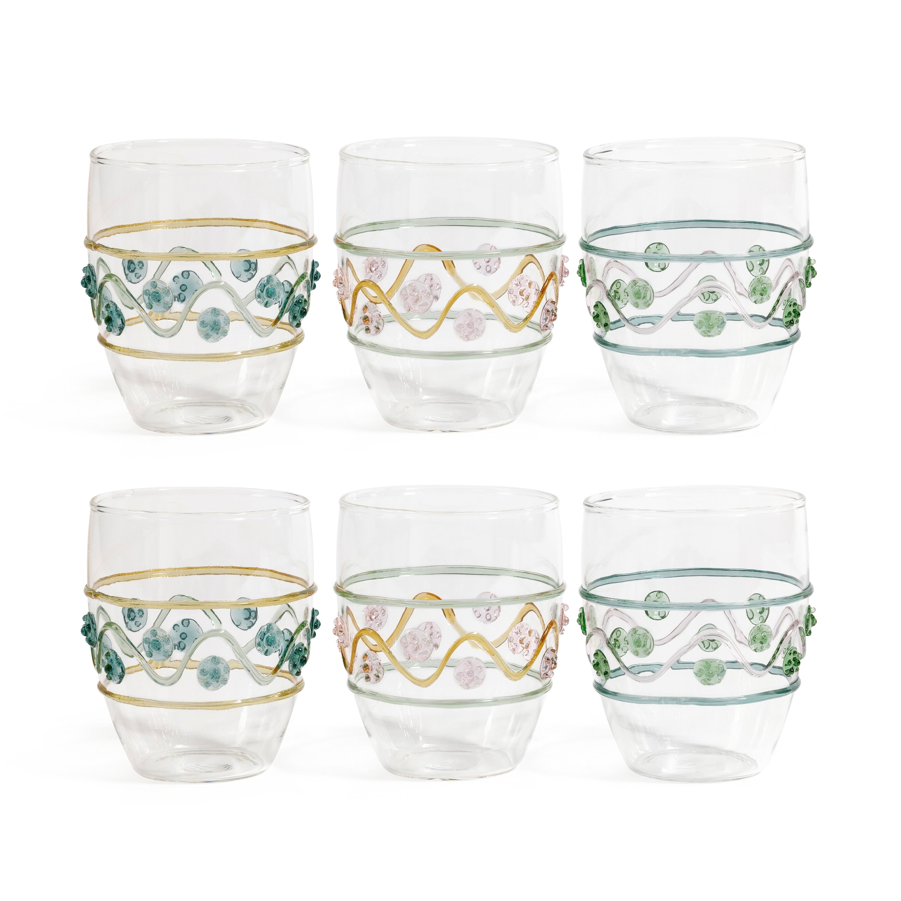 Festa Vetro Glass Tumblers Set Of 6