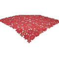 Festive Poinsettia Embroidered Cutwork Holiday Table Topper 34 By 34 Inch