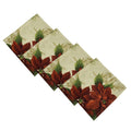 Festive Poinsettia Holiday Cloth Napkins Set Of 8