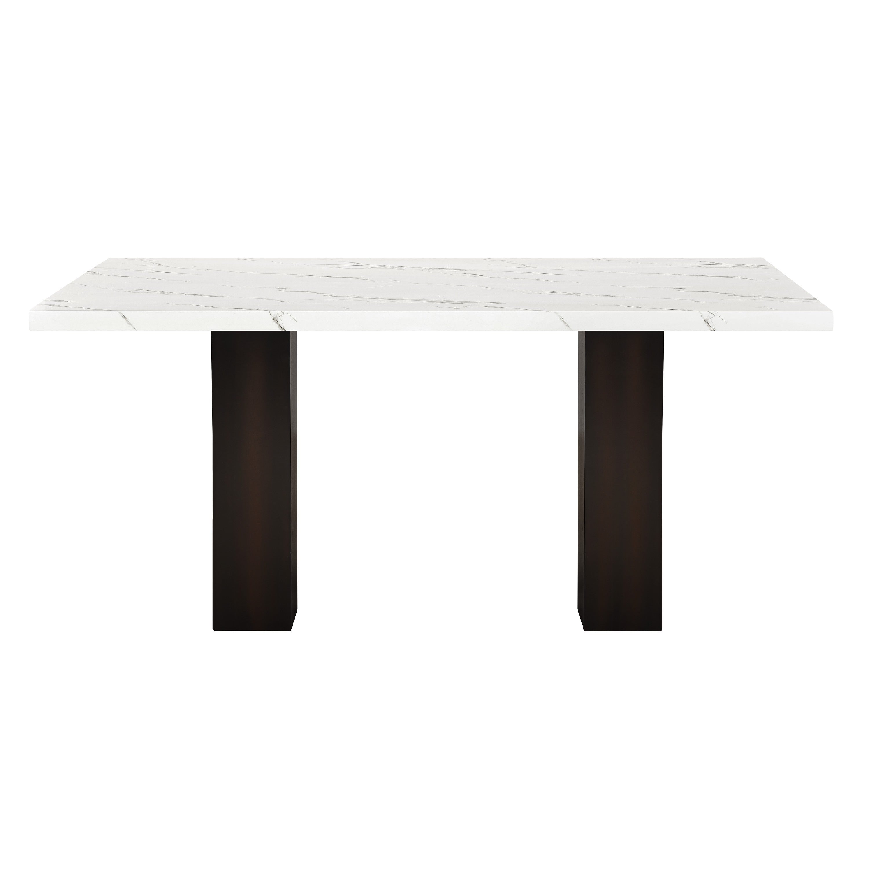 Fesy Dining Table 68 Inch Faux Marble Top W Adjustable Height Black White