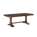 Feva Dining Table 78 96 Inch Extendable Top Cherry Brown Trestle Base