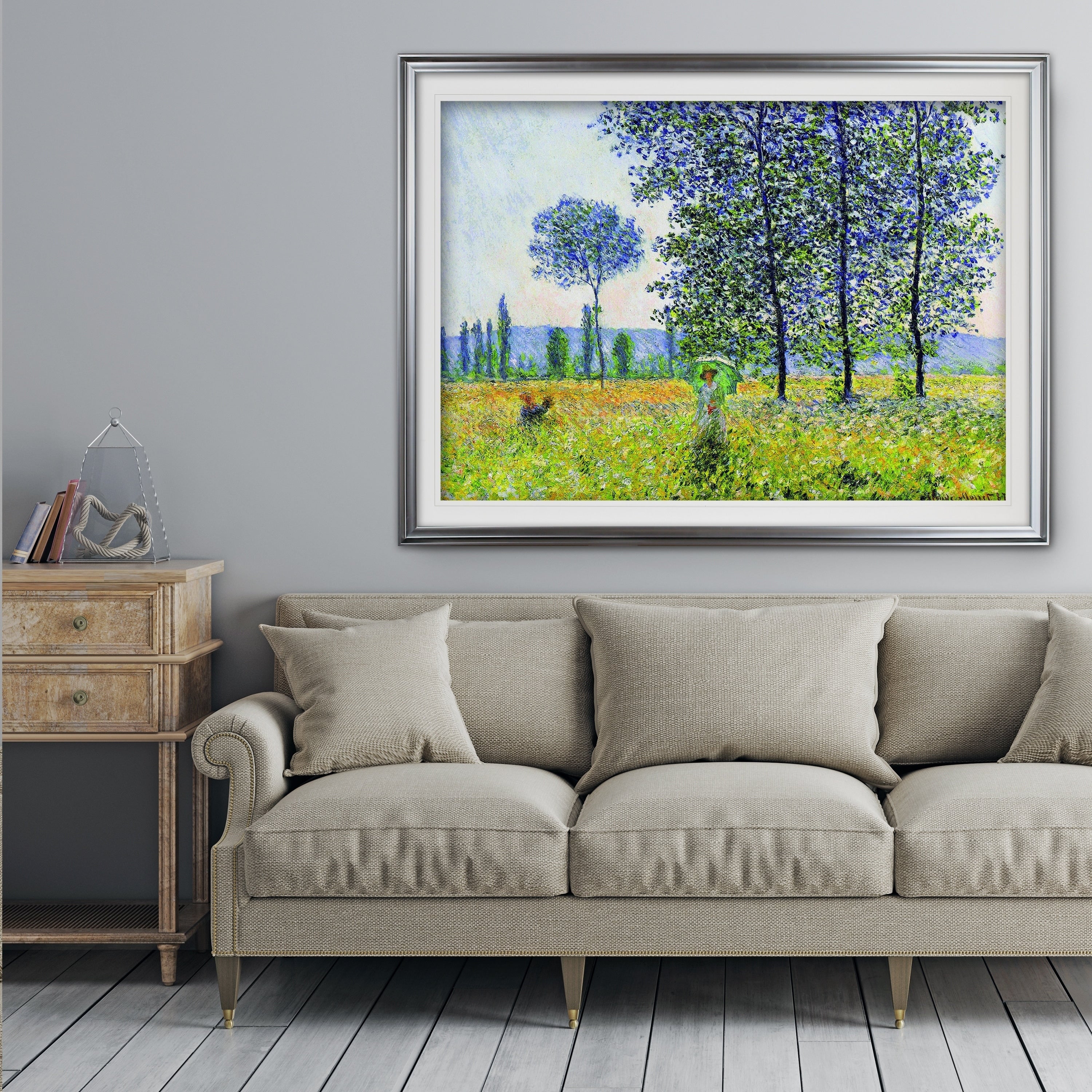 Field In Spring Claude Monet Premium Framed Print