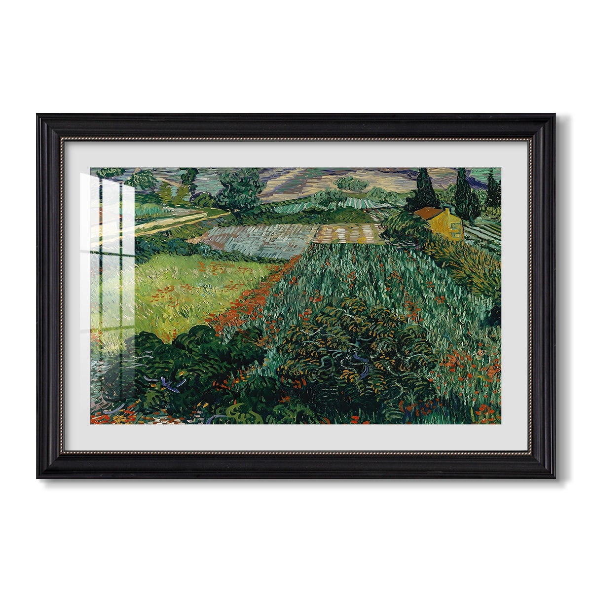 Field With Poppies Saint Remy 1889 Vincent Van Gogh Custom Framed Print