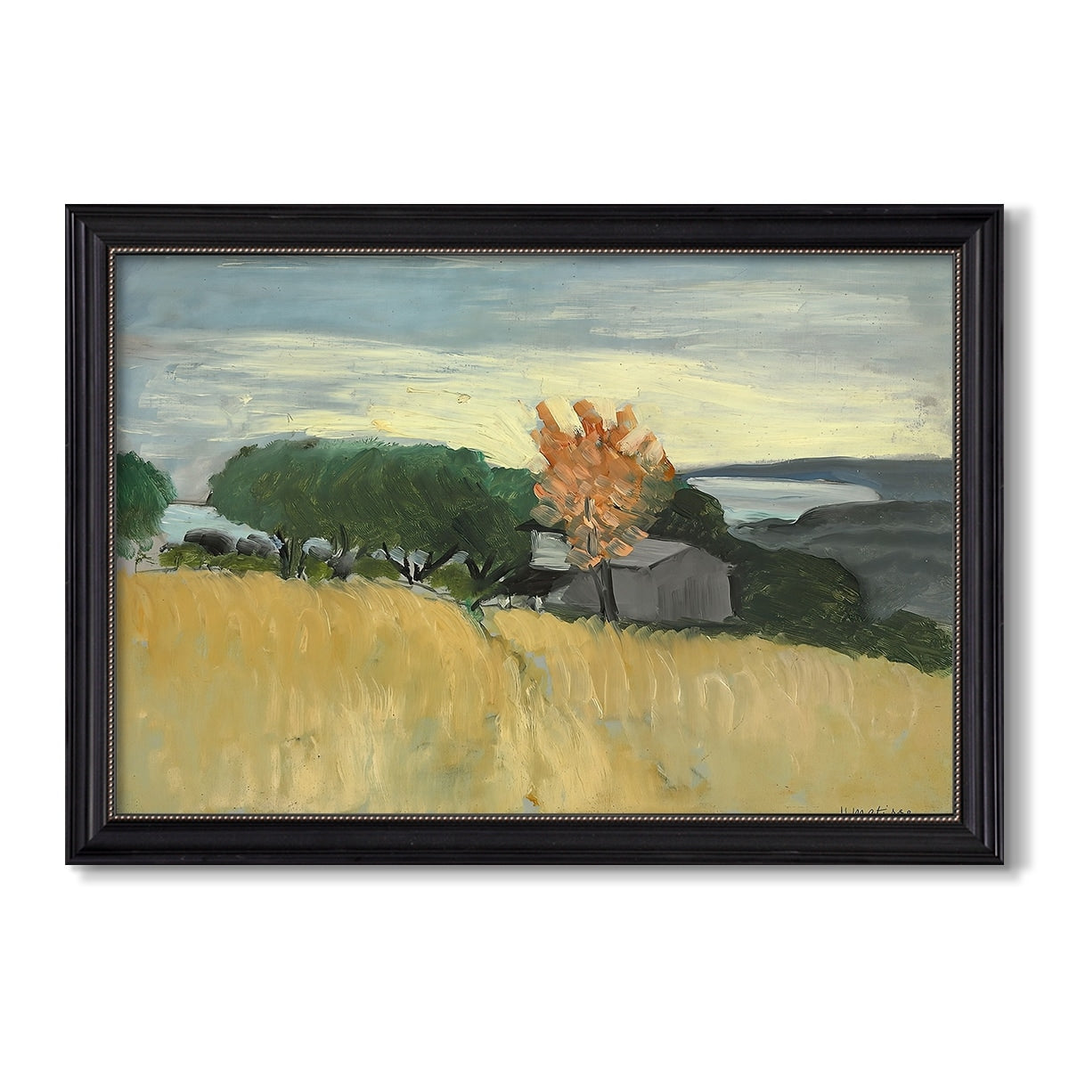 Fields Of Wheat In Cagnes 1918 Henri Matisse Custom Framed Canvas