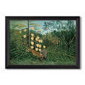 Fight Between A Tiger And A Buffalo 1908 Henri Rousseau Custom Framed Canvas
