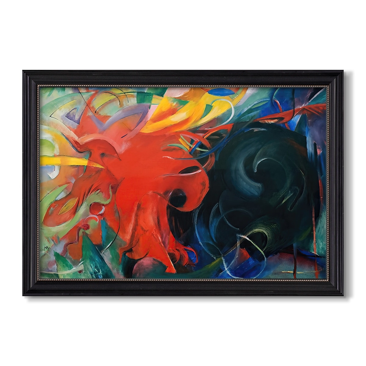 Fighting Forms 1914 Franz Marc Custom Framed Canvas