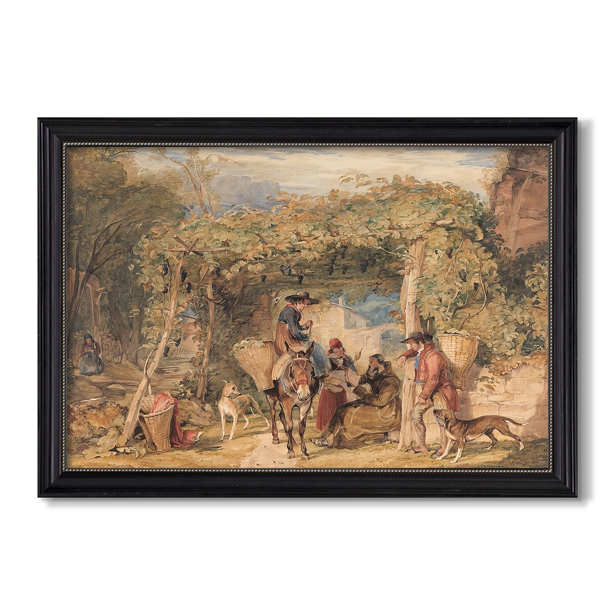 Figures And Animals In A C 1829 John Frederick Lewis Custom Framed Canvas