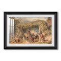 Figures And Animals In A C 1829 John Frederick Lewis Custom Framed Print