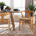 Fika Dining Chair With Woven Seagrass Seat Handwoven Wicker Armchair With Backrest Boho Coastal Seating