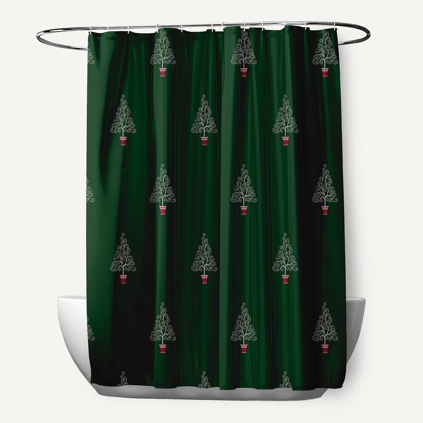 Filigree Forrest Holiday Print Shower Curtain