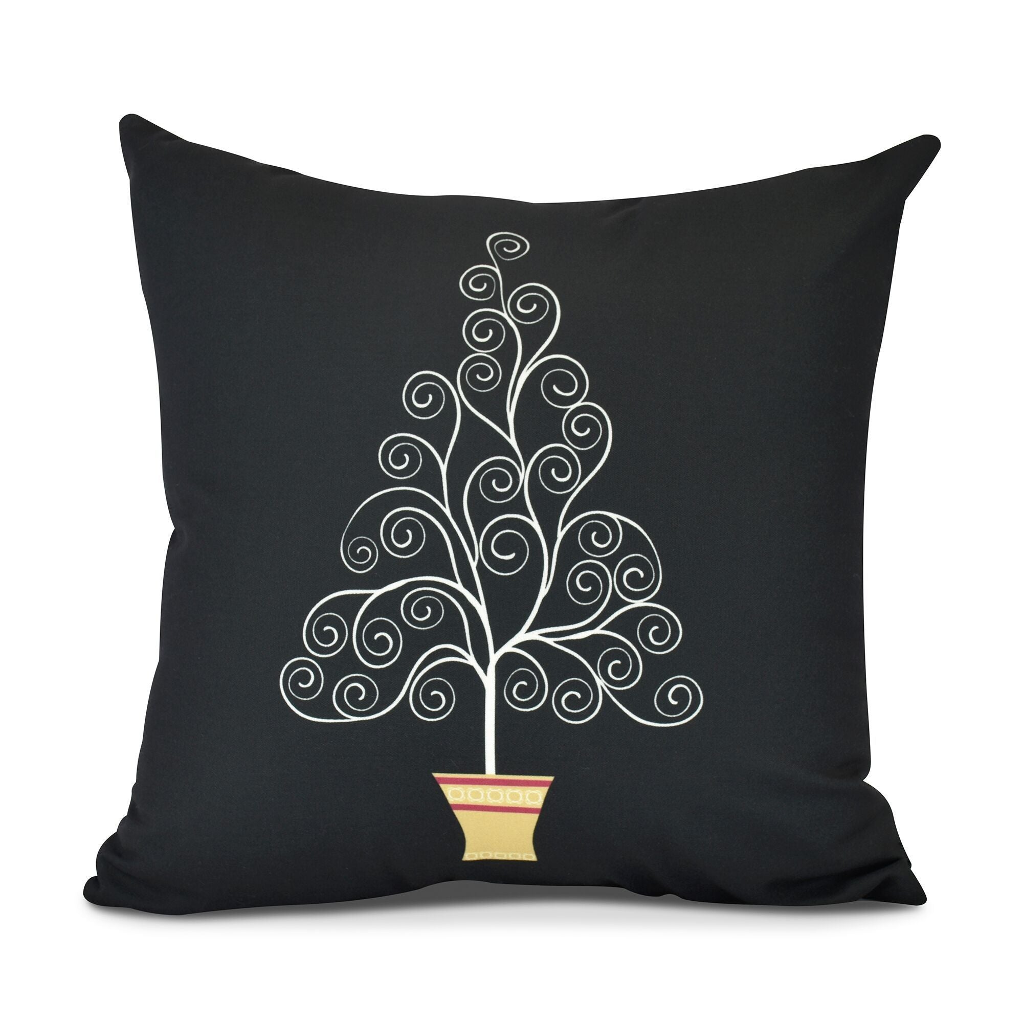 Filigree Tree Geometric Print Outdoor Pillow