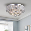 Filmarsh Two Tiered Crystal Chrome Ceiling Lamp