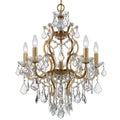 Filmore 6 Light Antique Gold Swarovski Strass Crystal Chandelier Antique Gold