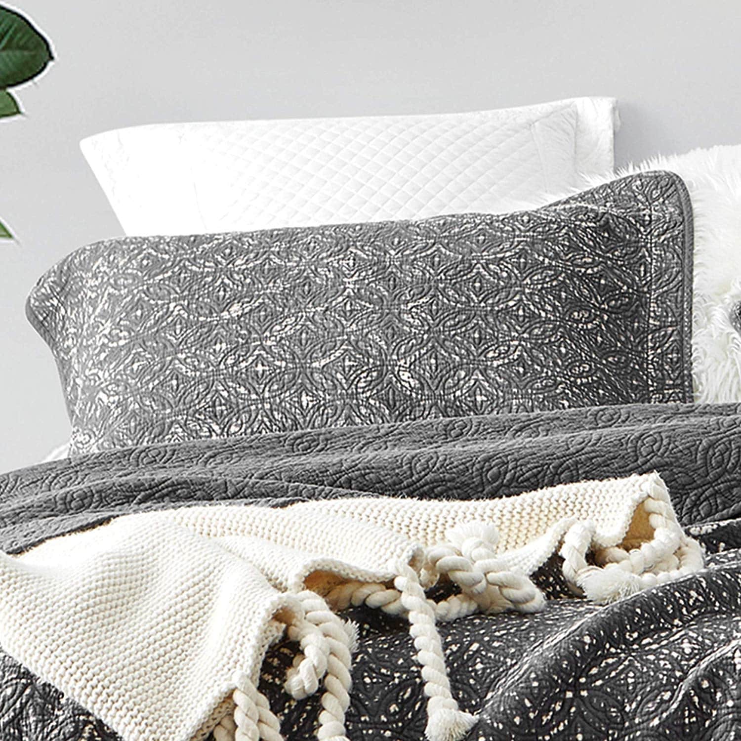 Filter Stone Washed Cotton Sham Pewter
