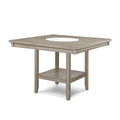 Filu Counter Height Table W Faux Marble Lazy Susan 48 Inch White Oak